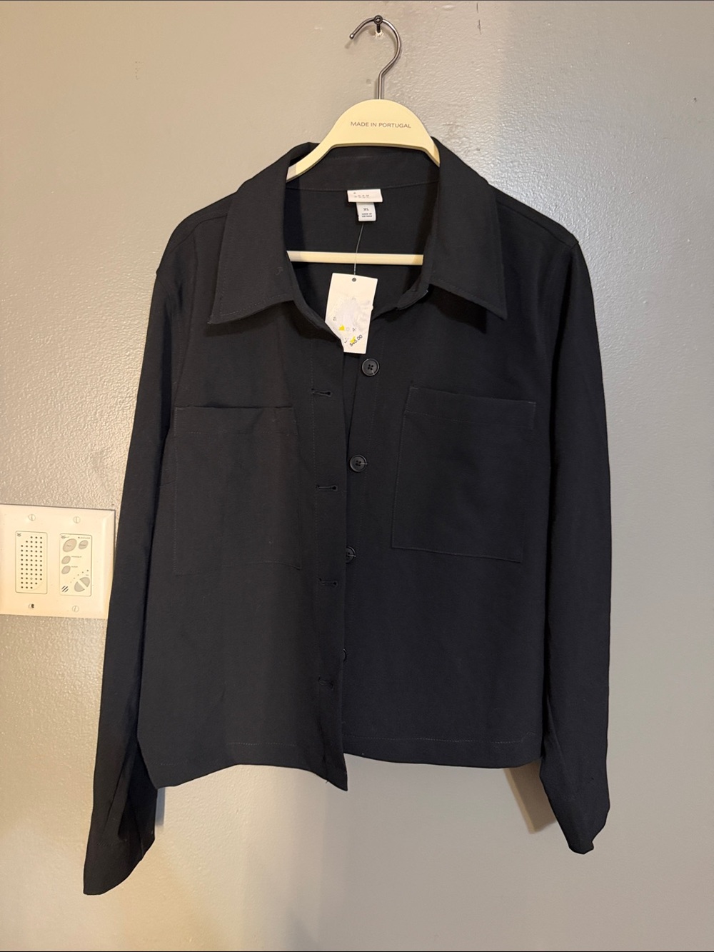 NWT A New Day Black Button Down Shacket Jacket XL
